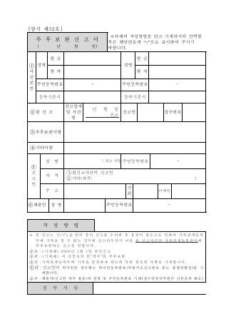 제32호, 추후보완신고서