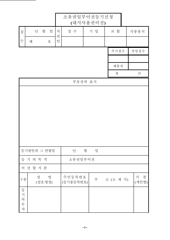 대지사용권에관한소유권이전등기