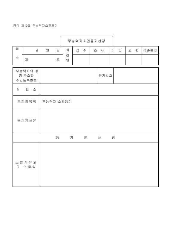 무능력자소멸등기