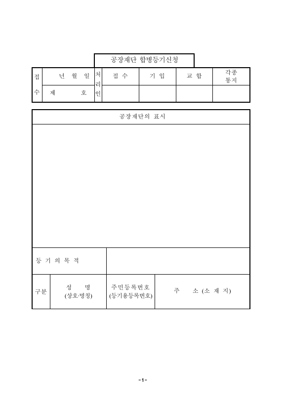 공장재단합병